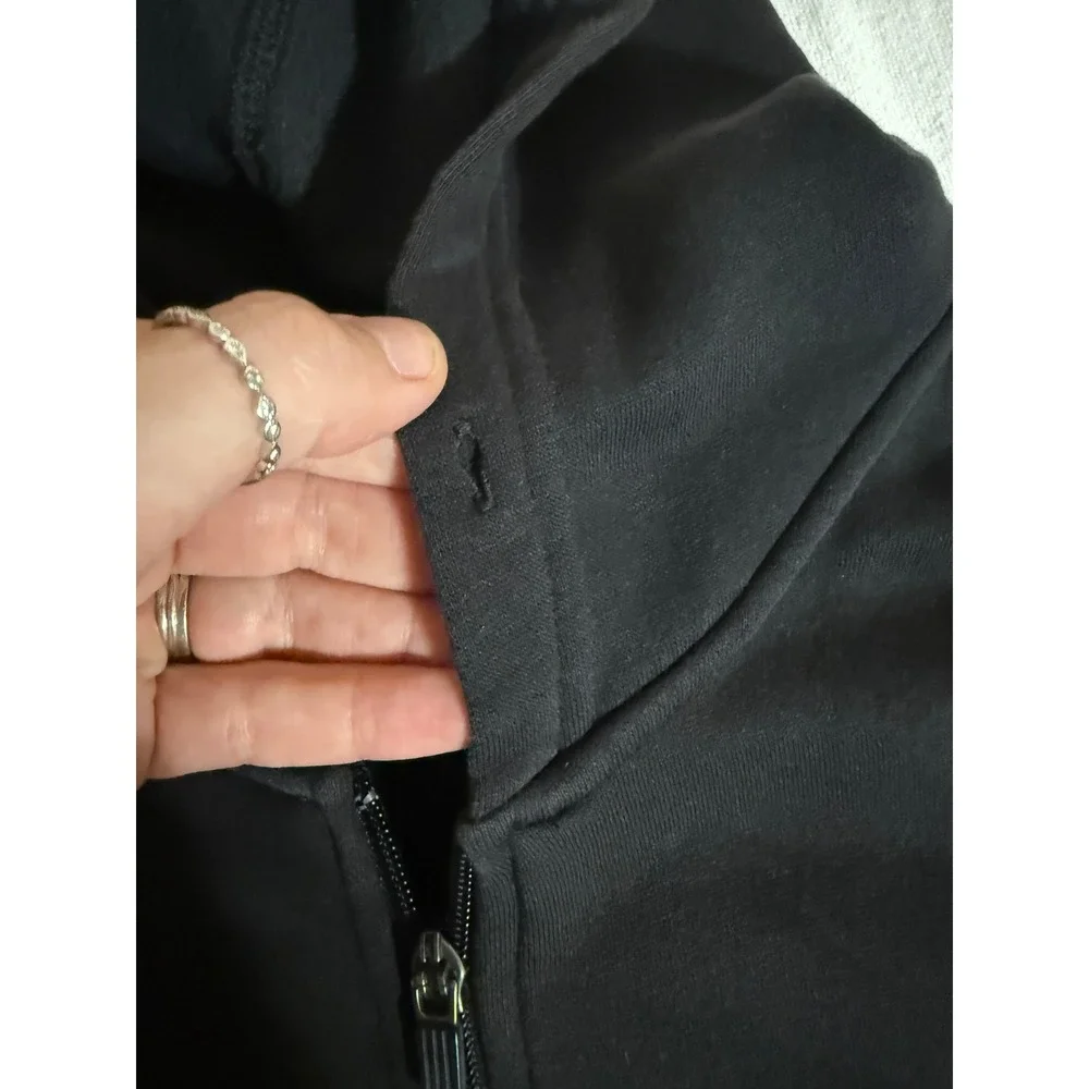 Adidas Mens Full Zip Hoodie Black Fleece Spellout‎ Logo Sweatshirt XL RN 88387
